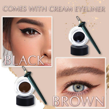 Easiest Reusable Skip Free Silicone Eyeliner Kit Women-002 1688 Black Cream Liner With Applicator Set 